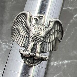Vintage Hallmarked Sterling Silver Eagle Ring
